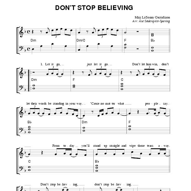 Dont Stop Believing Chords Piano - Sheet and Chords Collection
